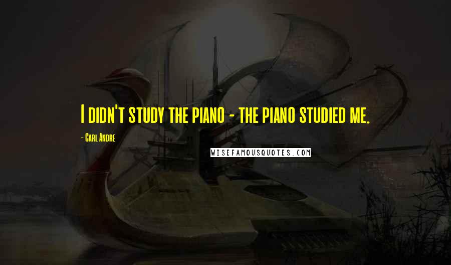 Carl Andre Quotes: I didn't study the piano - the piano studied me.