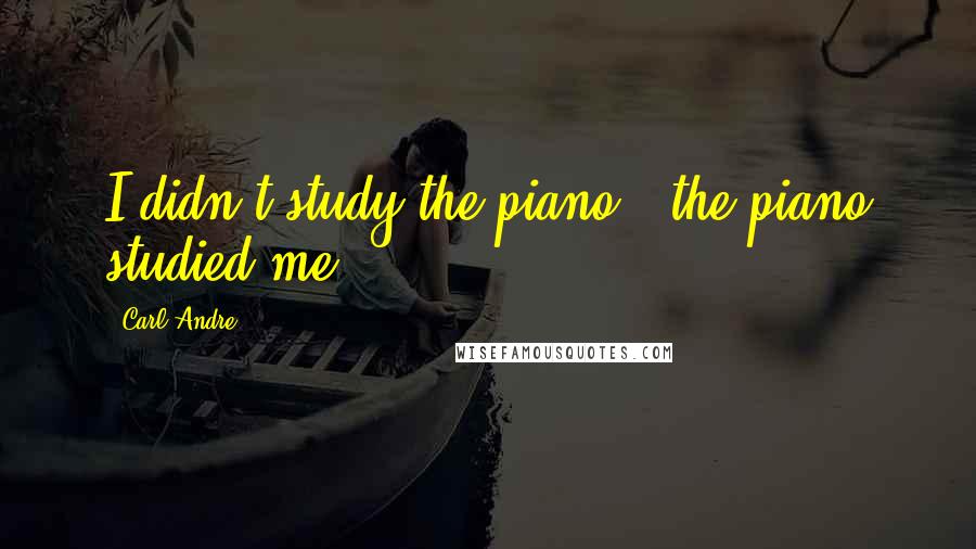 Carl Andre Quotes: I didn't study the piano - the piano studied me.