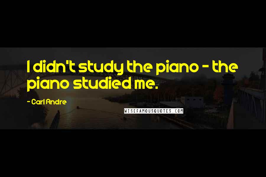 Carl Andre Quotes: I didn't study the piano - the piano studied me.