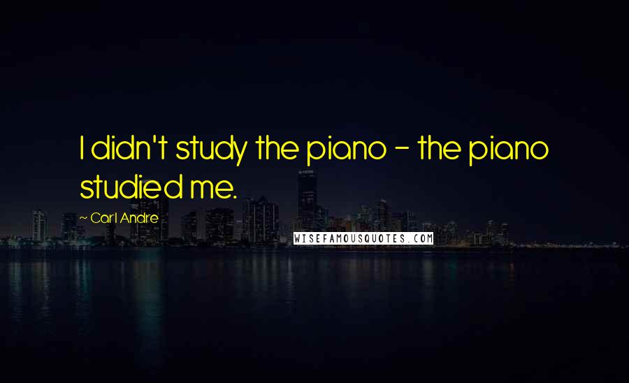 Carl Andre Quotes: I didn't study the piano - the piano studied me.