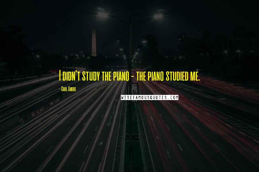 Carl Andre Quotes: I didn't study the piano - the piano studied me.