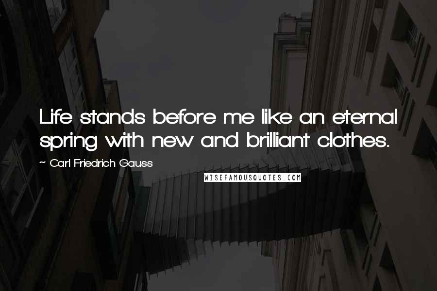 Carl Friedrich Gauss Quotes: Life stands before me like an eternal spring with new and brilliant clothes.