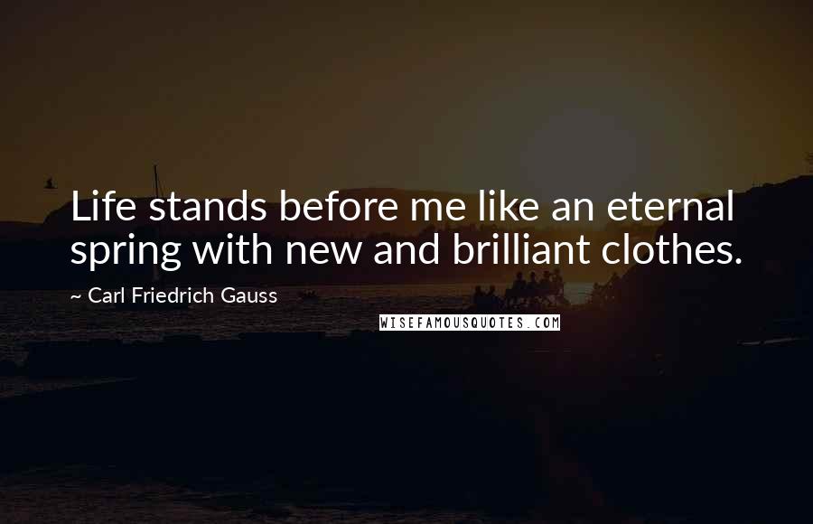 Carl Friedrich Gauss Quotes: Life stands before me like an eternal spring with new and brilliant clothes.