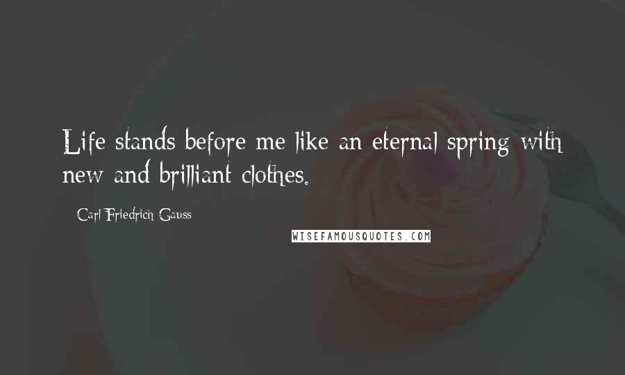 Carl Friedrich Gauss Quotes: Life stands before me like an eternal spring with new and brilliant clothes.