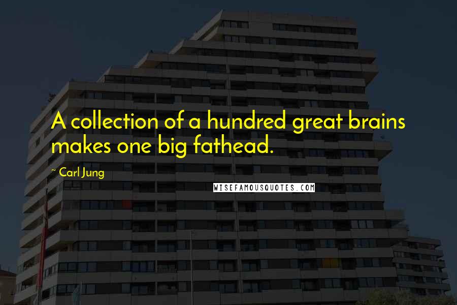 Carl Jung Quotes: A collection of a hundred great brains makes one big fathead.