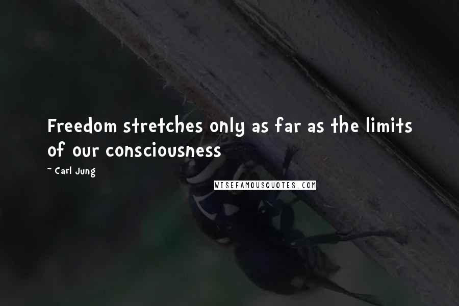 Carl Jung Quotes: Freedom stretches only as far as the limits of our consciousness