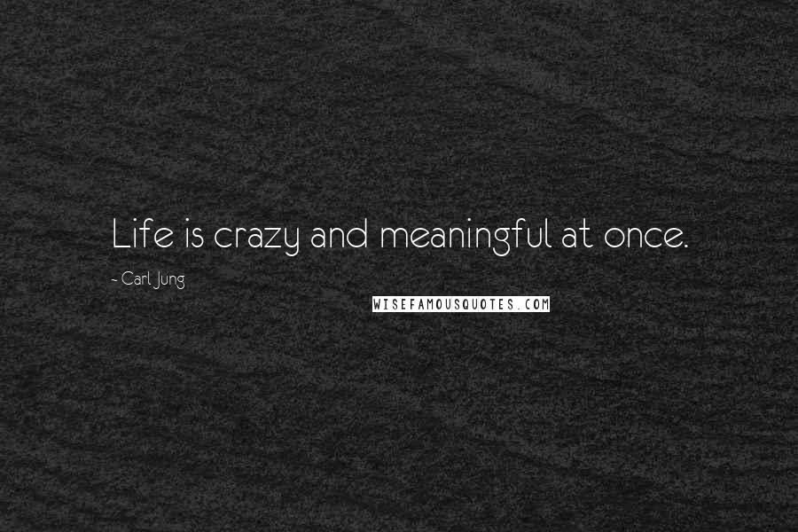 Carl Jung Quotes: Life is crazy and meaningful at once.