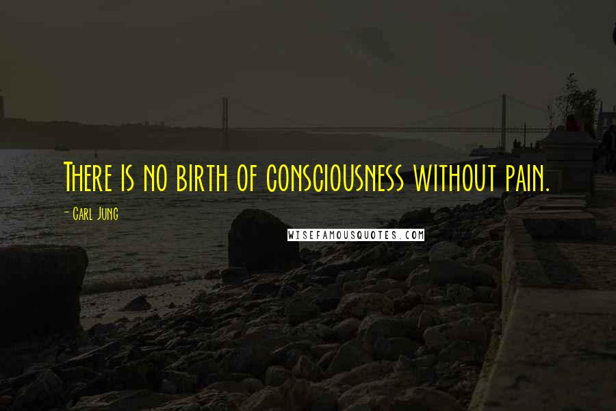 Carl Jung Quotes: There is no birth of consciousness without pain.