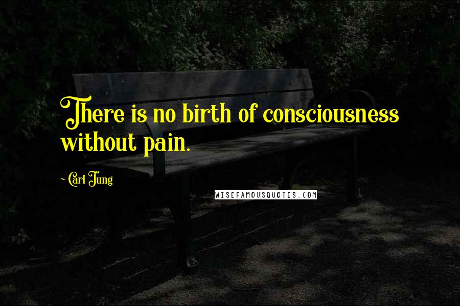 Carl Jung Quotes: There is no birth of consciousness without pain.