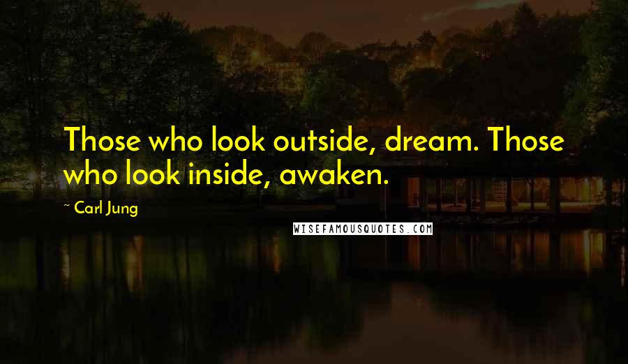 Carl Jung Quotes: Those who look outside, dream. Those who look inside, awaken.