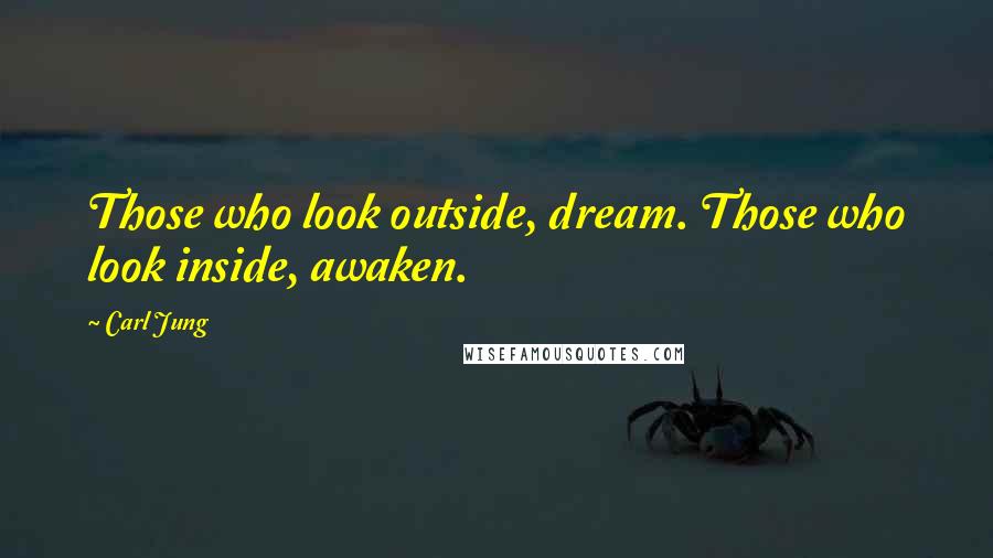 Carl Jung Quotes: Those who look outside, dream. Those who look inside, awaken.