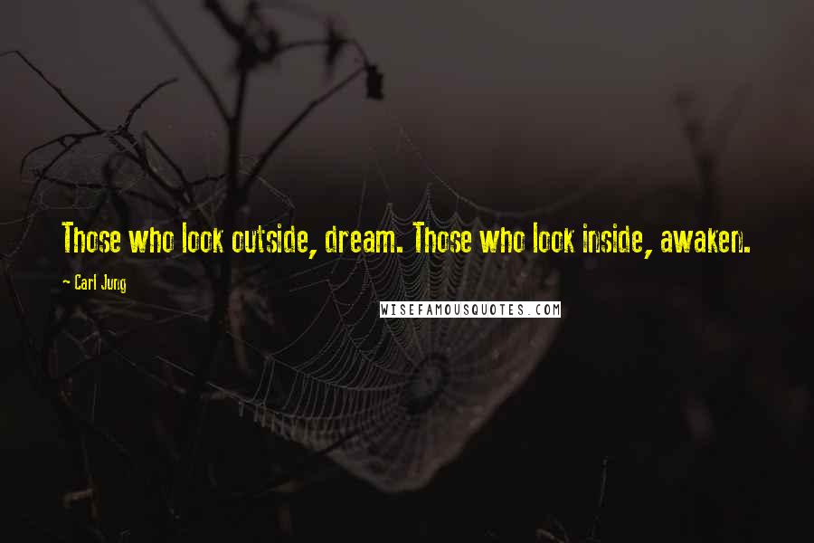 Carl Jung Quotes: Those who look outside, dream. Those who look inside, awaken.