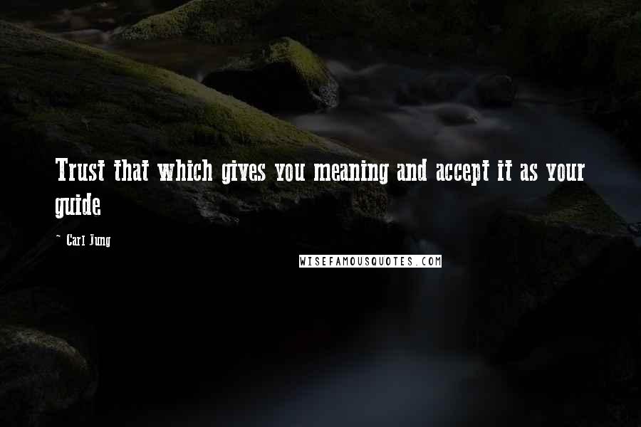 Carl Jung Quotes: Trust that which gives you meaning and accept it as your guide