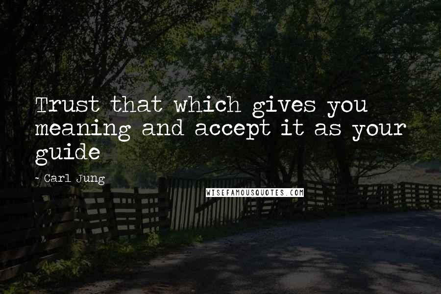 Carl Jung Quotes: Trust that which gives you meaning and accept it as your guide