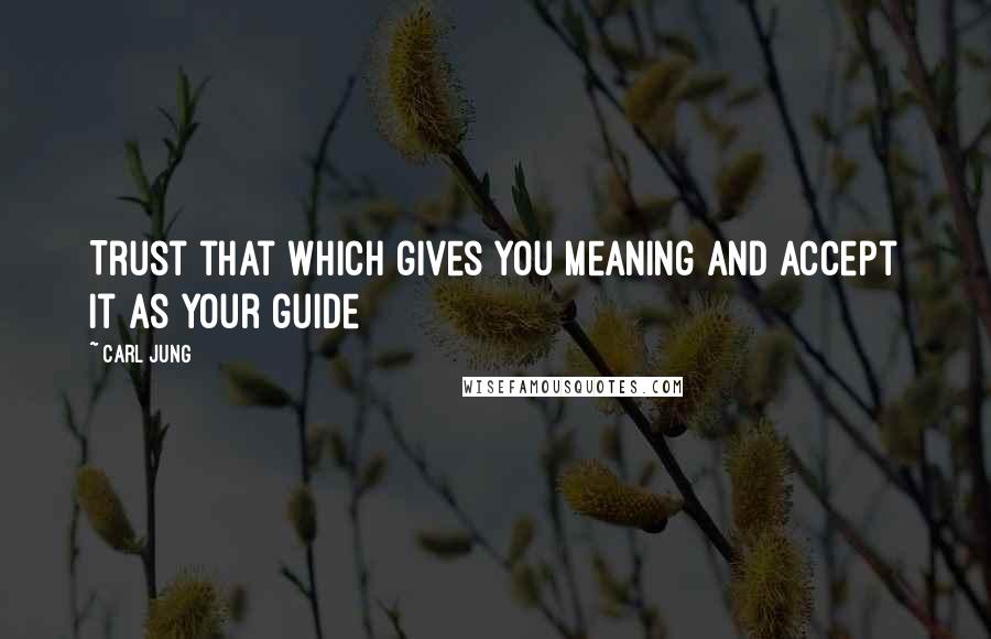 Carl Jung Quotes: Trust that which gives you meaning and accept it as your guide