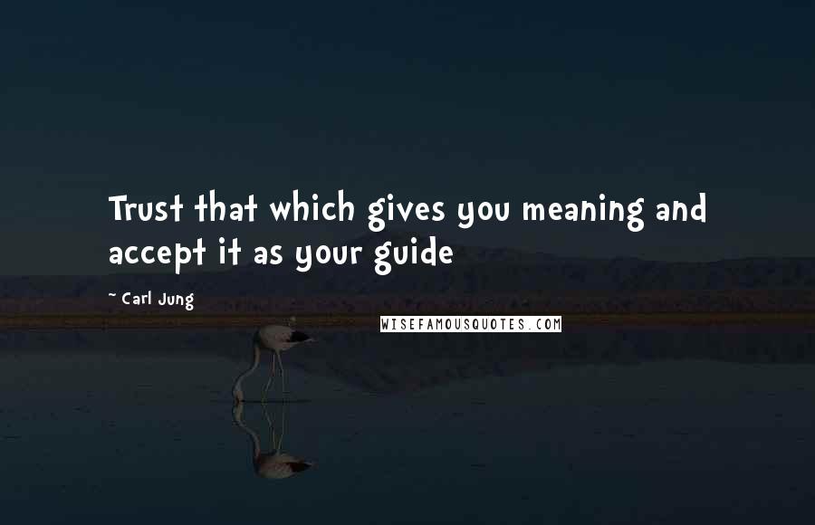 Carl Jung Quotes: Trust that which gives you meaning and accept it as your guide