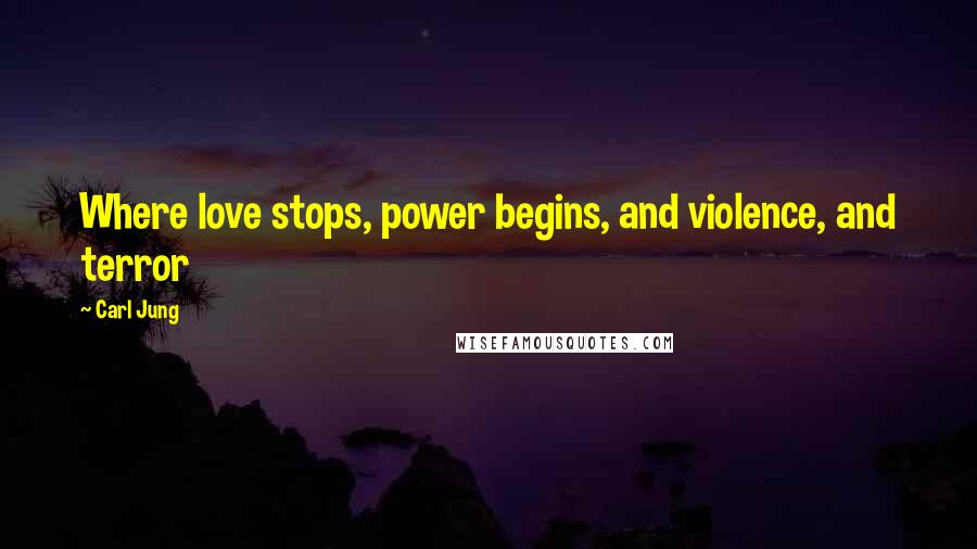 Carl Jung Quotes: Where love stops, power begins, and violence, and terror