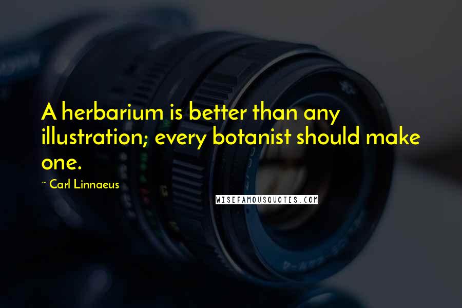 Carl Linnaeus Quotes: A herbarium is better than any illustration; every botanist should make one.