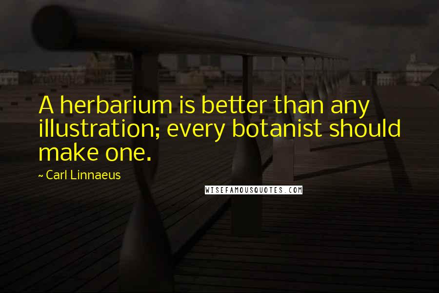 Carl Linnaeus Quotes: A herbarium is better than any illustration; every botanist should make one.