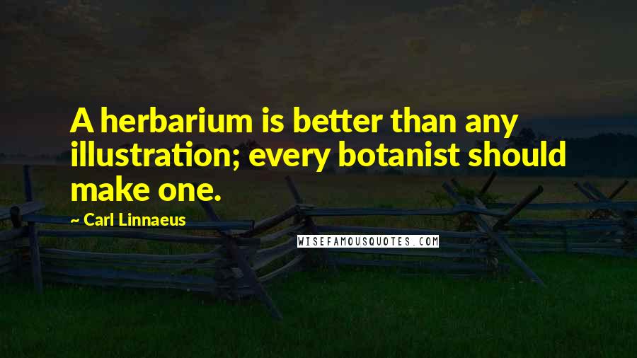 Carl Linnaeus Quotes: A herbarium is better than any illustration; every botanist should make one.