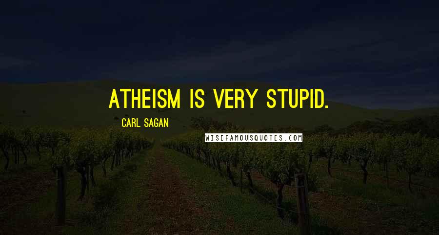 Carl Sagan Quotes: Atheism is very stupid.