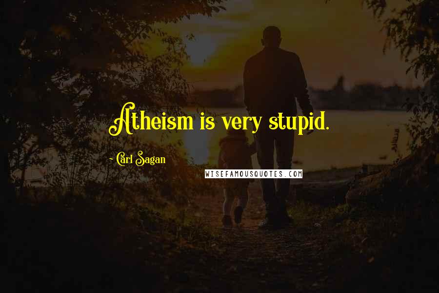 Carl Sagan Quotes: Atheism is very stupid.