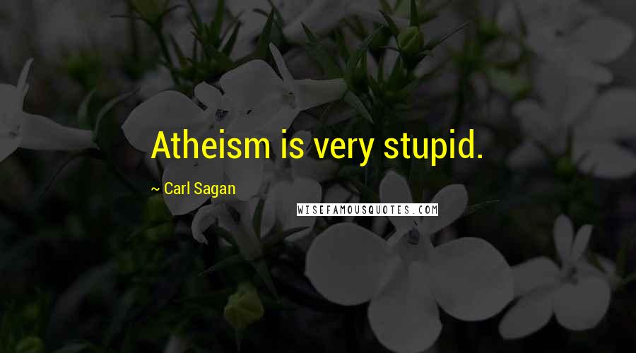 Carl Sagan Quotes: Atheism is very stupid.