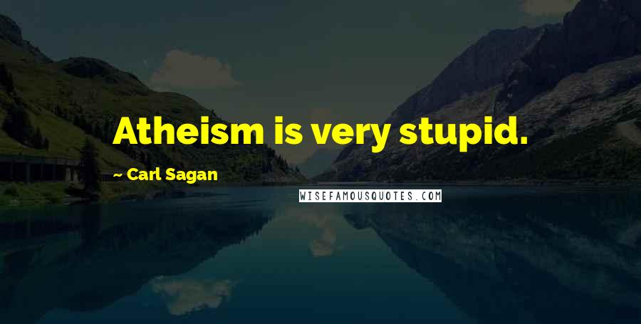 Carl Sagan Quotes: Atheism is very stupid.
