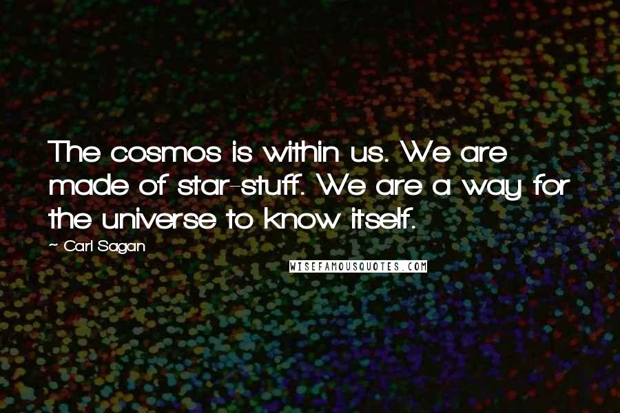 Carl Sagan Quotes: The cosmos is within us. We are made of star-stuff. We are a way for the universe to know itself.