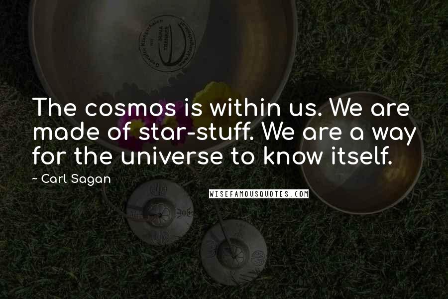 Carl Sagan Quotes: The cosmos is within us. We are made of star-stuff. We are a way for the universe to know itself.