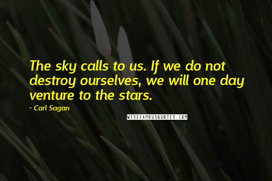 Carl Sagan Quotes: The sky calls to us. If we do not destroy ourselves, we will one day venture to the stars.