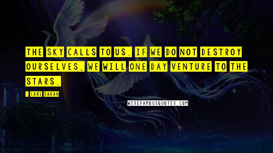 Carl Sagan Quotes: The sky calls to us. If we do not destroy ourselves, we will one day venture to the stars.