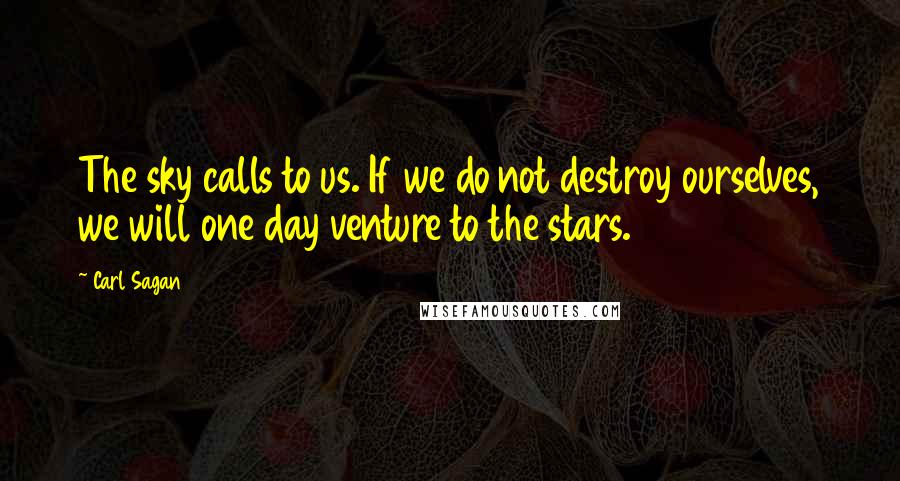 Carl Sagan Quotes: The sky calls to us. If we do not destroy ourselves, we will one day venture to the stars.