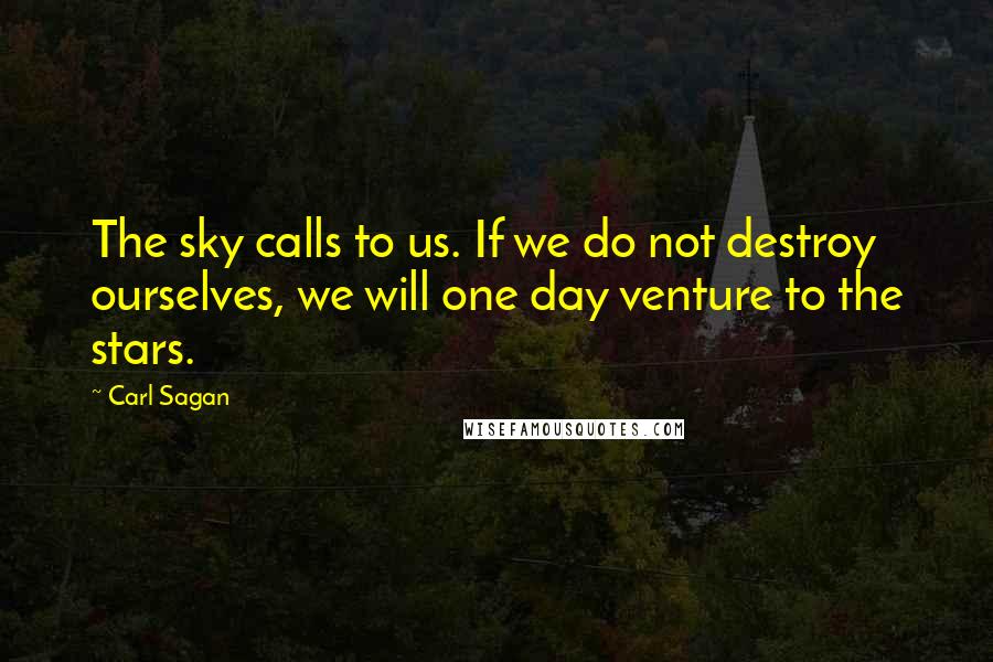 Carl Sagan Quotes: The sky calls to us. If we do not destroy ourselves, we will one day venture to the stars.