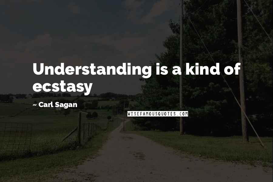Carl Sagan Quotes: Understanding is a kind of ecstasy