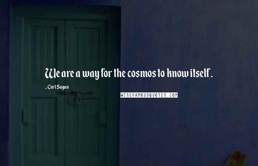 Carl Sagan Quotes: We are a way for the cosmos to know itself.