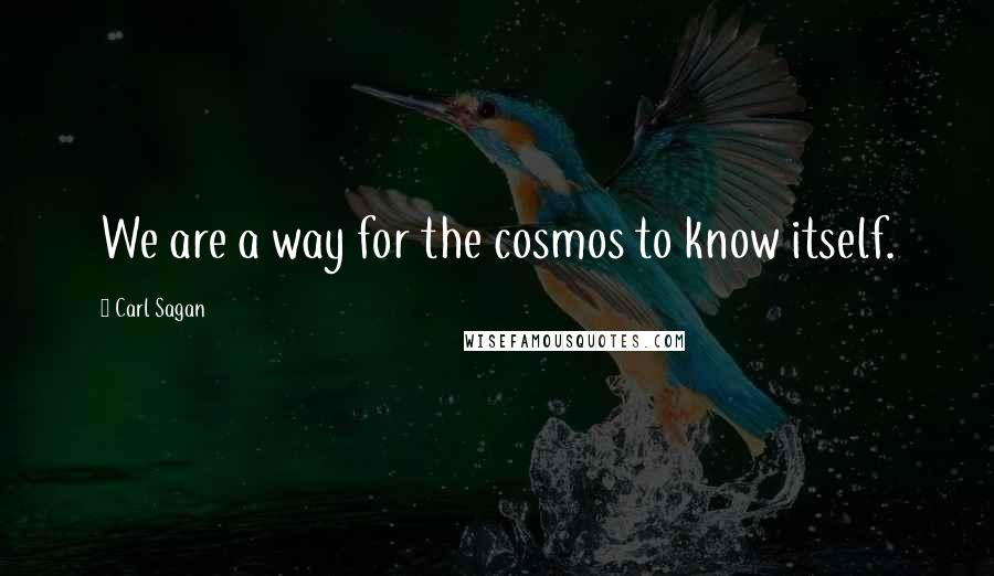 Carl Sagan Quotes: We are a way for the cosmos to know itself.