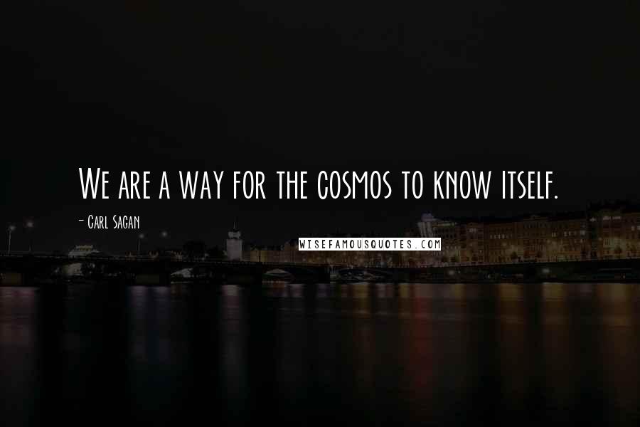 Carl Sagan Quotes: We are a way for the cosmos to know itself.