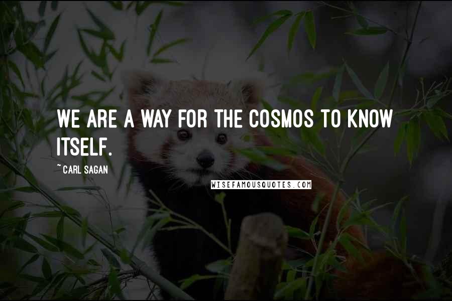 Carl Sagan Quotes: We are a way for the cosmos to know itself.