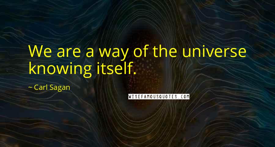 Carl Sagan Quotes: We are a way of the universe knowing itself.