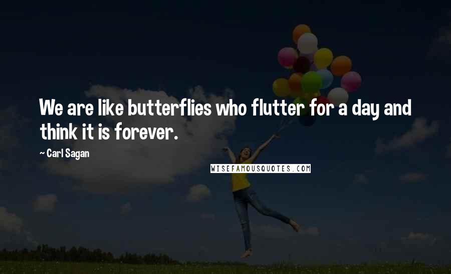 Carl Sagan Quotes: We are like butterflies who flutter for a day and think it is forever.