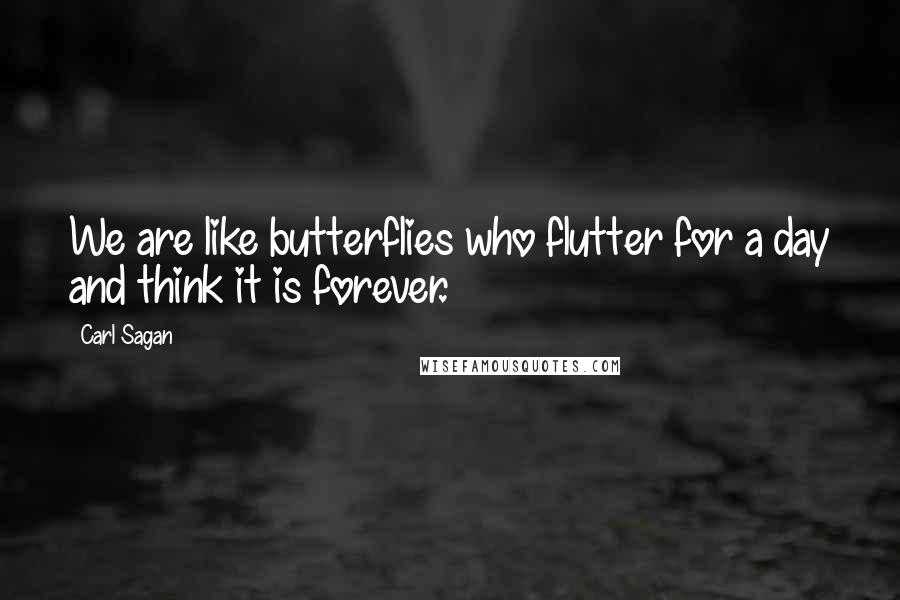 Carl Sagan Quotes: We are like butterflies who flutter for a day and think it is forever.