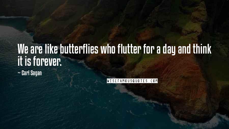 Carl Sagan Quotes: We are like butterflies who flutter for a day and think it is forever.