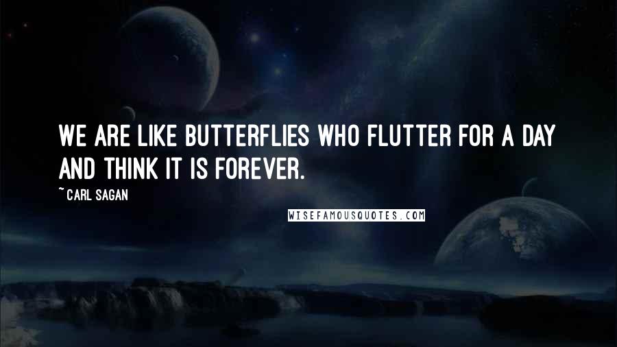 Carl Sagan Quotes: We are like butterflies who flutter for a day and think it is forever.