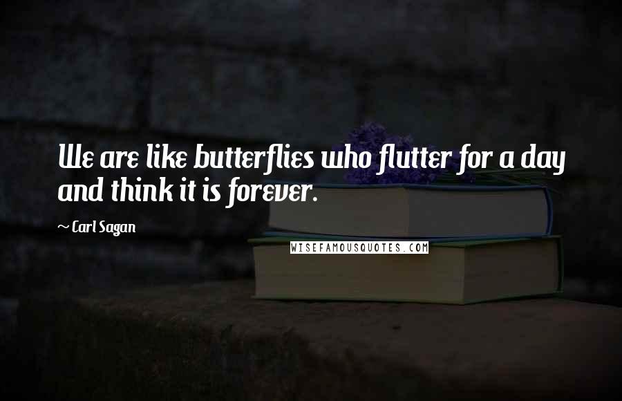 Carl Sagan Quotes: We are like butterflies who flutter for a day and think it is forever.