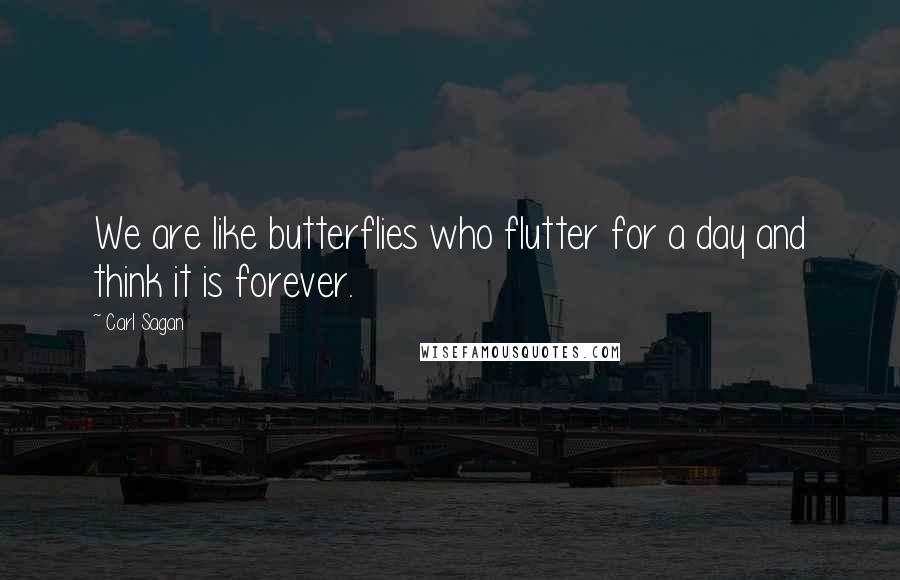 Carl Sagan Quotes: We are like butterflies who flutter for a day and think it is forever.