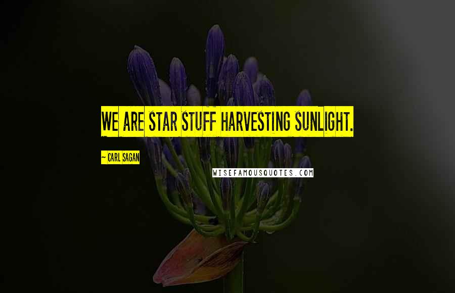 Carl Sagan Quotes: We are star stuff harvesting sunlight.