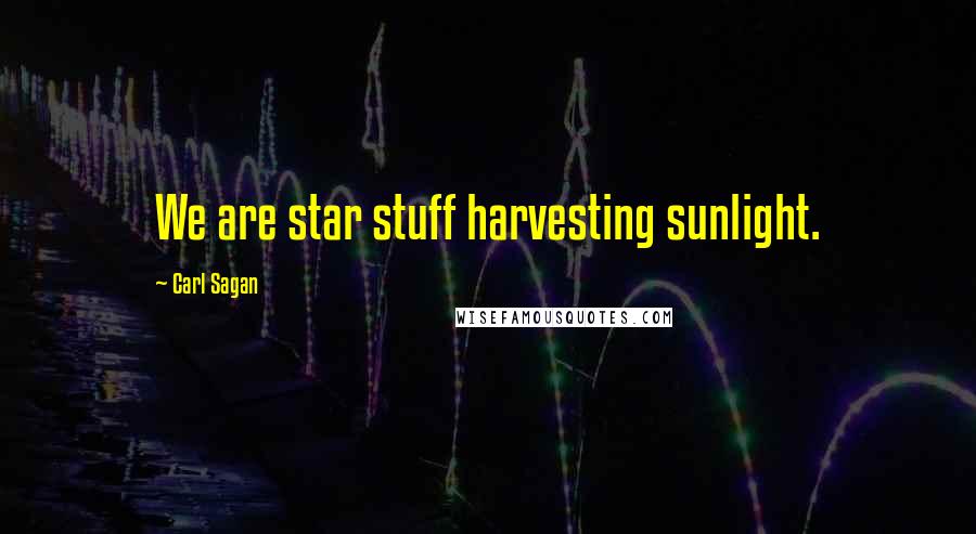 Carl Sagan Quotes: We are star stuff harvesting sunlight.