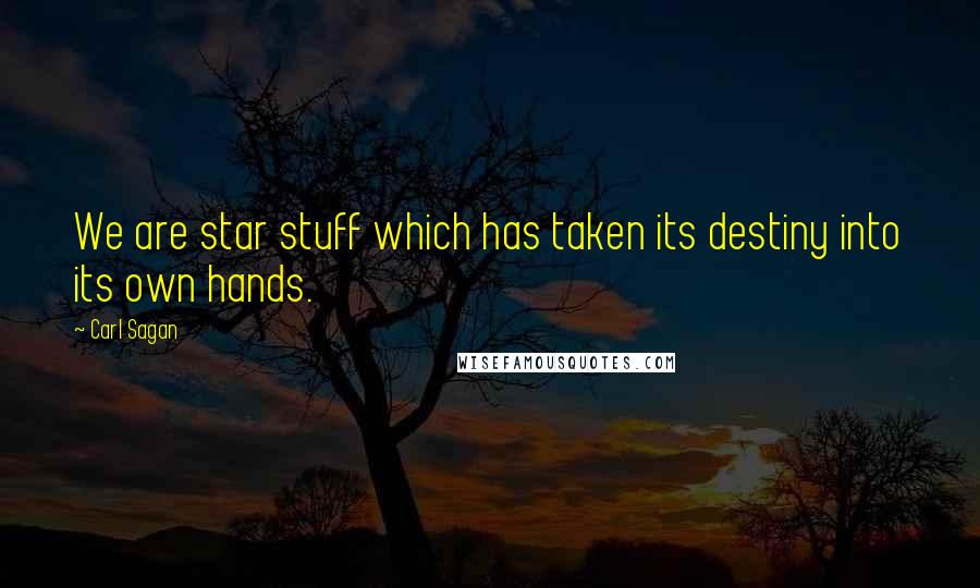 Carl Sagan Quotes: We are star stuff which has taken its destiny into its own hands.