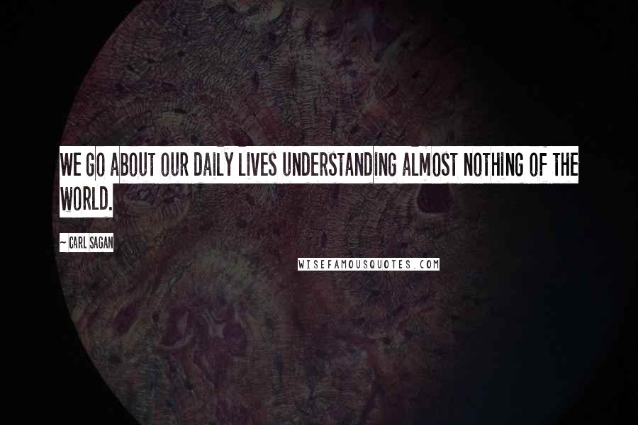 Carl Sagan Quotes: We go about our daily lives understanding almost nothing of the world.